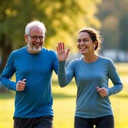 Two friends running together, symbolizing the buddy system for accountability in fitness goals