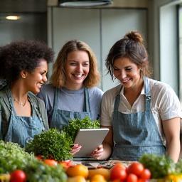 People sharing healthy recipes and discussing dietary advice in a vibrant online forum